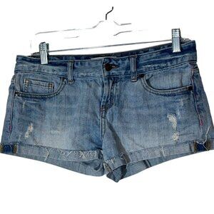 Y2K Victorias Secret Denim Cut Off Jean Micro Shorts Size 4 Blue Womens
